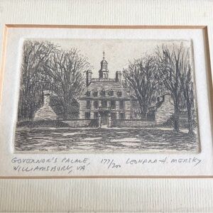 Leonard Mersky Signed Governor's Palace Etching 177/200